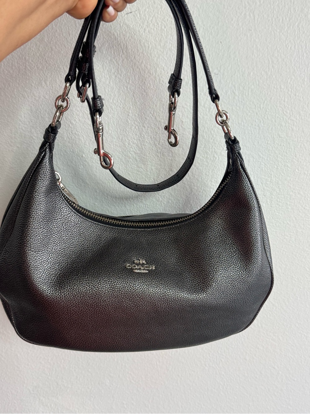 Coach Black Pebbled Leather Shoulder Bag